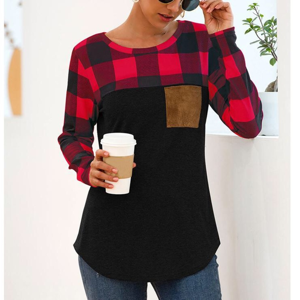 Plaid Long Sleeves T-shirt